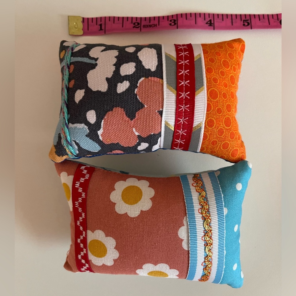 Sewing Pin Cushions Set of 2 Handcrafted